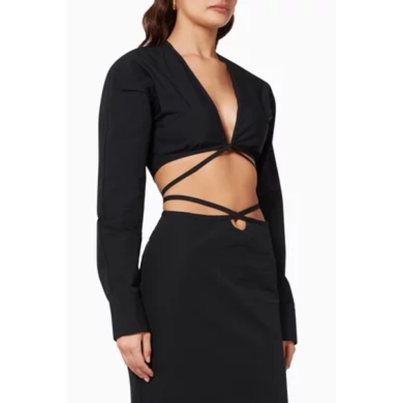 Christopher Esber Tops - Christopher Esber Magyar cropped top in black, AU8, NWT